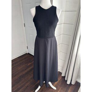 Athleta Dress Womens‎ Medium Tall Black Santorini Cutout Racerback Midi Ribbed
